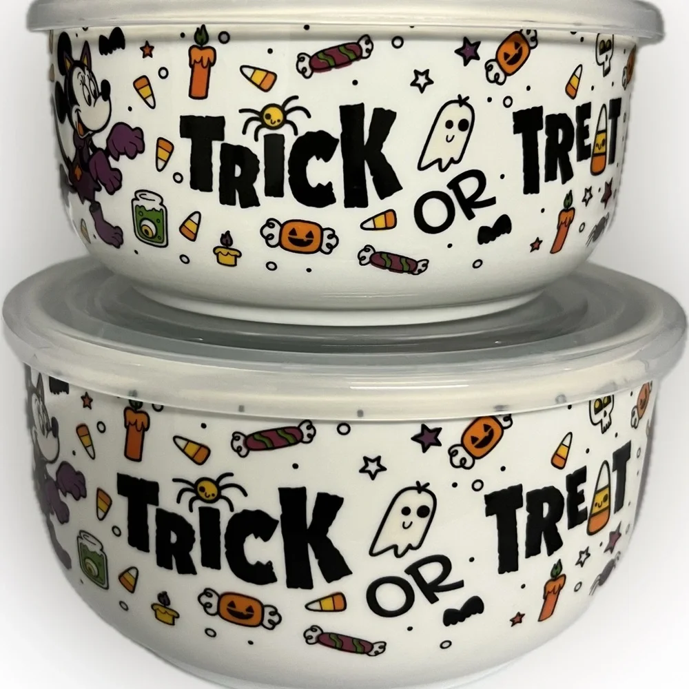 Disney Mickey and Friends Halloween Nesting Bowls with Pressure Release Lids